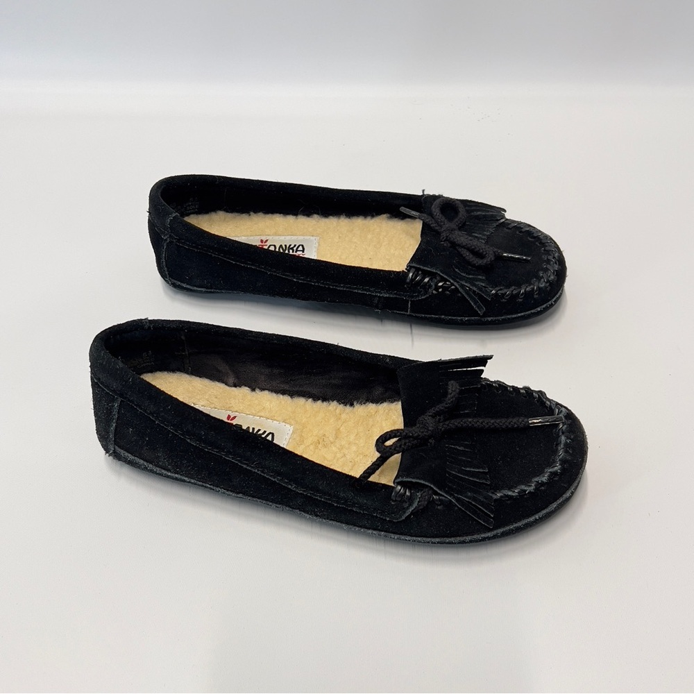 Minnetonka Black Suede Moccasins